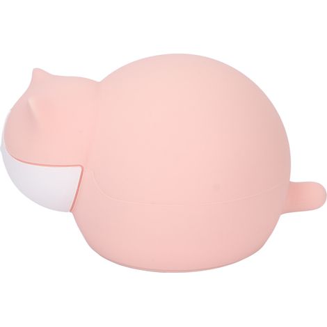 Bouillotte chat en silicone mignon, modèle portable mini pour étudiants, injection d'eau, couleur rose (1/5)