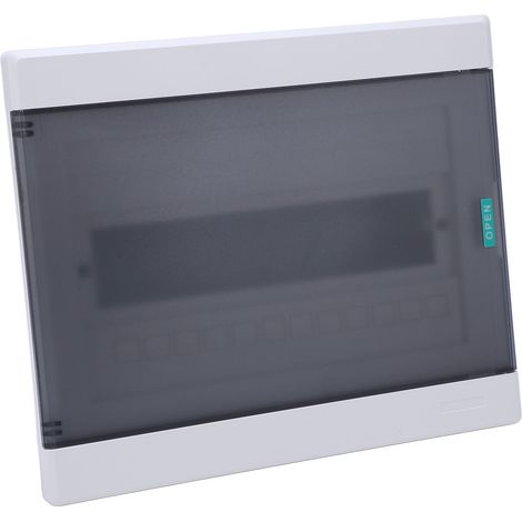 12-facher elektrischer Verteilerkasten, Edelstahlgehäuse, transparente Polycarbonat-Abdeckung, Leitungsschutzschalter, Anschlussdose mit DIN-Schiene (1/5)