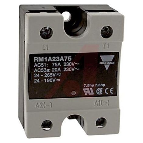 Relais statique, Carlo Gavazzi, 75 A, Montage panneau, 48 V c.c., 280 V c.a., 265 V c.a. ( Prix pour 1 )
