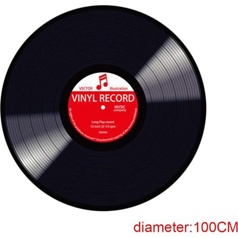 Tapis Rond - Design Vinyle 3D - Diamètre 60 80 ou 100 cm - Polyesther - Noir et Rouge - Pour Salon Chambre Cuisine Entrée (1/5)
