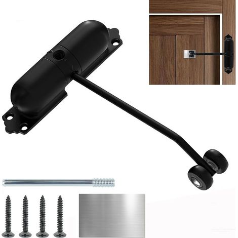 Ferme Porte Automatique, Groom Fermeture Porte à Ressort Réglable, Réglable Ferme-Porte pour Interieur et Extérieures, Porte Closers pour Maison, Bureau, Hôtel (Max 40kg) (1/5)