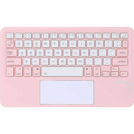Clavier sans fil portable à touches ciseaux et pavé tactile pour Android, macOS et Windows (rose)