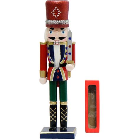 Casse-noisette de Noël en figurine, 30 cm, en bois pailleté, type 3 (1/4)