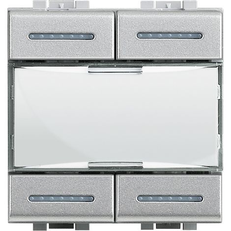 Commande filaire BUS KNX Livinglight avec 4 touches à 4 appuis à équiper d'une plaque et d'un support Tech BTICINO NT4680KNX (1/2)