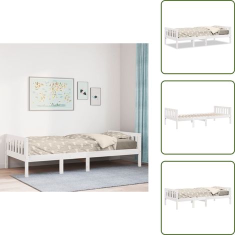 Letto in pino - vidaXL Letto per Bambini senza Materasso Bianco 75x190cm Massello Pino -
