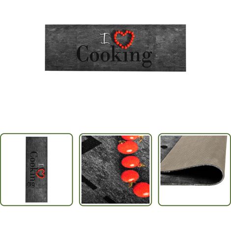vidaXL Bodenmatte - Küchenteppich Waschbar Cooking 60x300 cm (1/5)