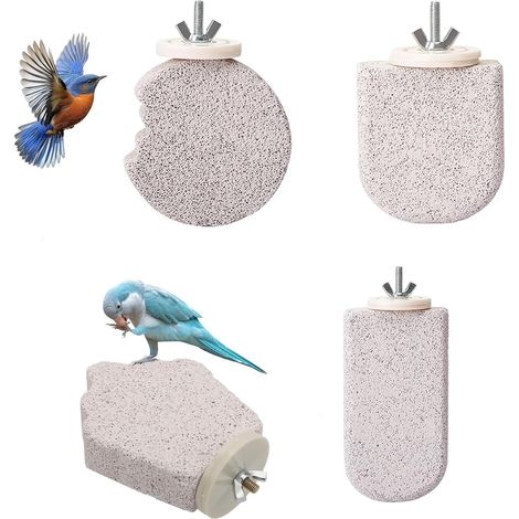 4 Pieces Parrot Perch, Bird Perches, Bird Cage Accessories, Suitable for Claw Files for Parrots, Hamsters and Small Bird Cages (1/5)
