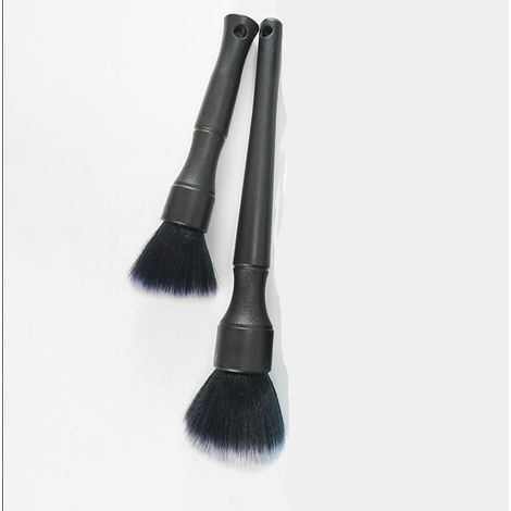 Lot de 2 brosses de nettoyage de voiture, brosse de nettoyage, brosse de toilettage, brosse de détail de voiture pour roues de nettoyage de voiture, moto, tableau de bord, intérieur, extérieur, cuir (1/4)