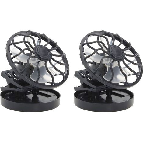 Juego de 2 mini ventiladores solares que se enganchan a una gorra, portátiles y manos libres, ideales para acampar y pescar.