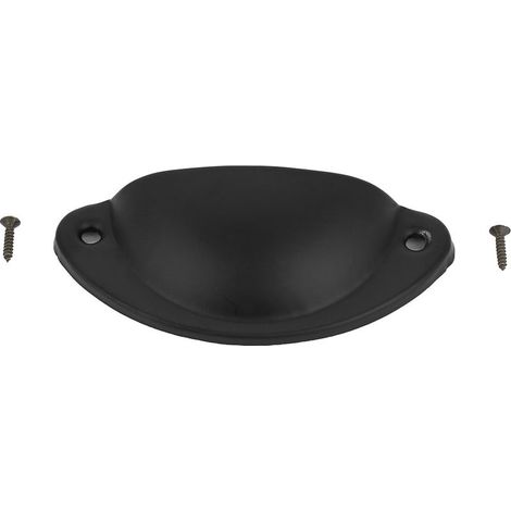 Bouton de tiroir/meuble en métal, poignée de tirage antique en forme de coquillage (noir) (1/5)