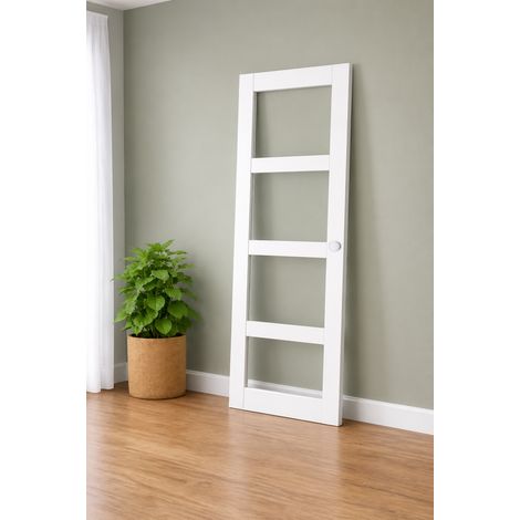 Porte Coulissante Tana Blanc Vitree H204 X L63, Coquilles Blanc Gd Menuiseries (1/3)