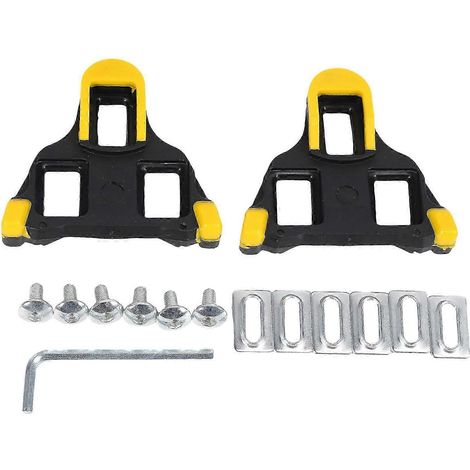 Cales de vélo de route à débattement horizontal de 6 degrés, autobloquantes, compatibles avec les chaussures à système SPD-SL. (1/5)