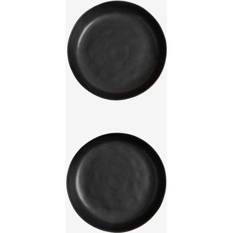 SKLUM 2er-Pack tiefe Teller aus Steingut Belvere Schwarz (1/5)