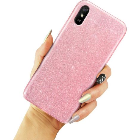 Glitzerhülle für Xiaomi Redmi 9A, Pink (1/3)