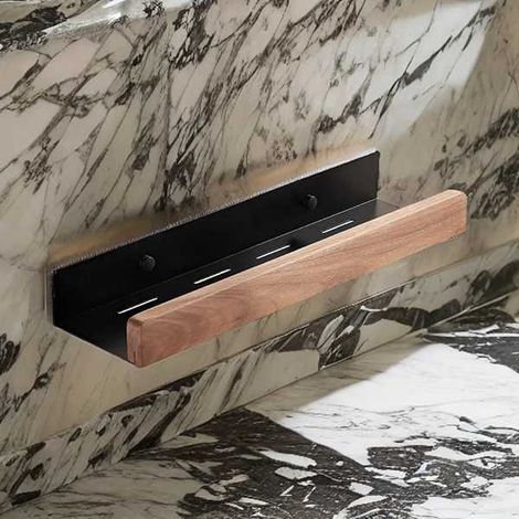 1 Farbset: siehe Foto. Materialien: Metall und Holz. Luxuriöses, helles Gewürzregal aus Walnussholz für die Küche. (1/5)