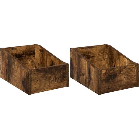 Boîte à disques LP 2 pc Chêne fumé 23 x 33 x 16 cm vidaXL