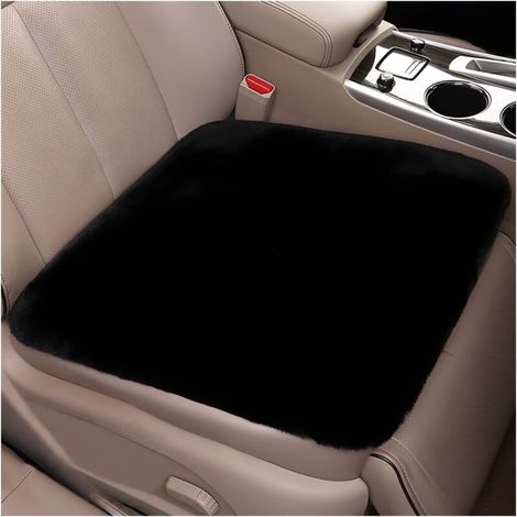 2 Pièces Coussin Voiture Siege, Protecteur/Housse de Siège Voiture Avant Super Doux Confort, Hiver Épaissir Avant arrière Coussin de siège, Confortable, pour Auto Bureau(Noir) (1/5)