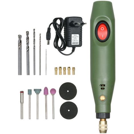 Mini ensemble de meuleuse électrique multifonctionnelle DC12V, Kit d'outils rotatifs de meulage de perceuse pour le fraisage, le polissage et la gravure