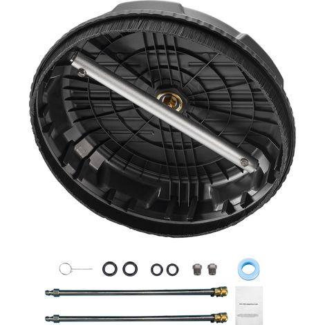 Mophorn 15" Hochdruckreiniger-Oberflächenreiniger, 3000 PSI max, 4-Rad-Kunststoffaufsatz, 1/4 Schnellanschluss, 2 Düsen und verlängerte Stäbe für Einfahrten, Terrassen, Decks, Gehwege (1/5)