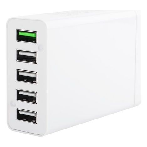Fuente de alimentación USB multipuerto CoreParts, blanca, MBXUSBA-AC0004