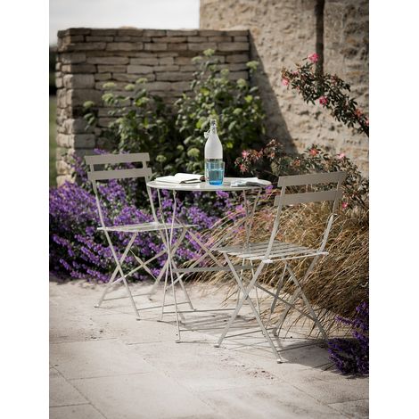 Garden Trading Outdoor Indoor Rive Droite Patio Bistro Set Chairs Clay Steel (1/2)