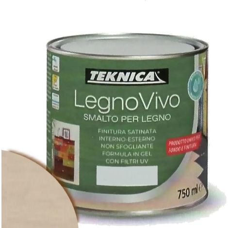 TEKNICA legno vivo smalto all'acqua per legno 750ml in gel vari colori - Colore: TORTORA