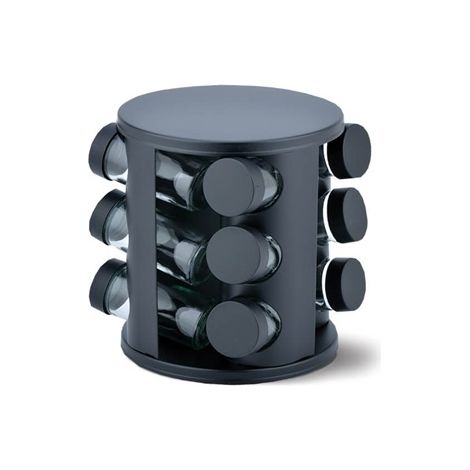 Porta spezie girevole nero con 12 barattoli Maestro MR-1725-BLACK (1/2)