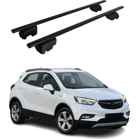 OMAC Barres de toit pour Opel Mokka I 2016-2019 FL – City Crash tested – ISO PAS 11154:2006 – Antivol inclus – Charge max 75 kg – 2 barres Noir (1/4)