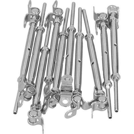 Lot de 10 kits de garde-corps câble en acier inoxydable T316 avec raccords orientables 0-180° pour escaliers (1/5)