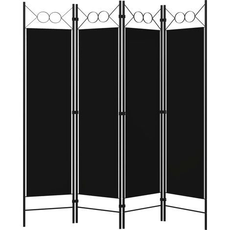 Paravent Cloison de séparation 4 panneaux, Pour Jardin, Balcon, Terrasse Noir 160 x 180 cm OIB2335E