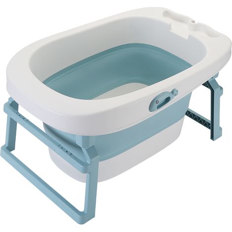 Babybadewanne ,Babywanne, Baby, Kunststoff 3 in 1 erweiterbare faltbare Babybadewanne,Blau