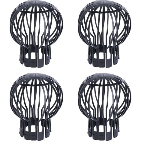 Juego de 4 filtros antiobstrucción para canalones, negros, ligeros y robustos, para desagües de tejados y suelos, balcones y azoteas. (1/5)