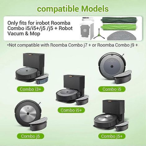 Kit d'accessoires pour aspirateur iRobot Roomba Combo I5, I5+, J5, J5+, I3+ : brosse principale, filtres HEPA, lingettes de nettoyage (1/5)
