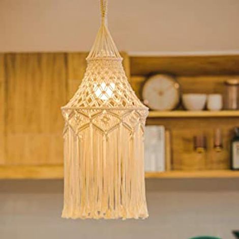 Macrame Lampshade for Modern Office and Living Room Decor, Boho Home Decor (1/5)