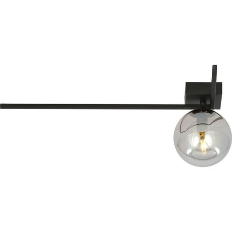 Lampada a Soffitto Imago, Acciaio verniciato a polvere, Vetro, Nero, Grigio, 50x21x18 cm (1/5)
