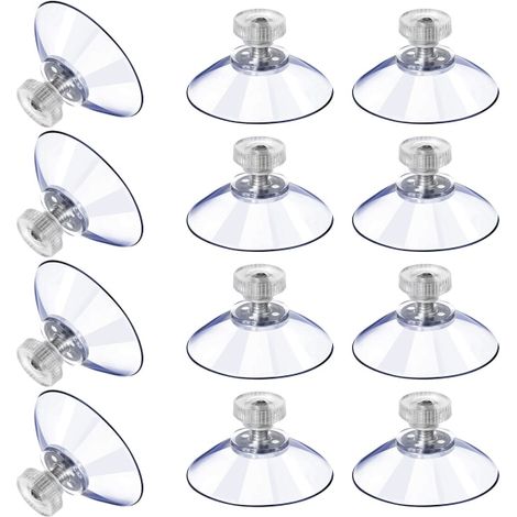 12 große Saugnäpfe, Kunststoff-Saugnäpfe, transparente Antikollisions-Saugnäpfe, Gummimuttern, Metall-Saugnäpfe, stark (40M5-10).