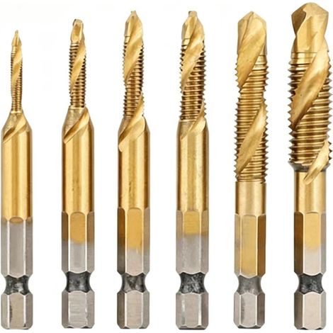 Jeu de tarauds et filières Tailles métriques M3-M10 Foret étagé pour métal Outil de filetage combiné 3-en-1 pour bois, plastique et alliages d'aluminium (1/5)