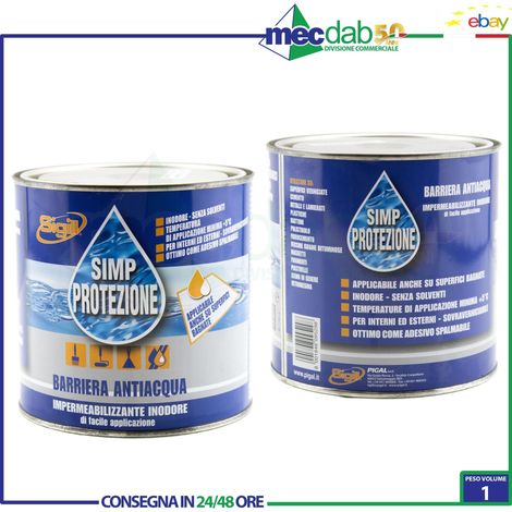 GUAINA A SPATOLA/PENNELLO 1KG IMPERMEABILIZZANTE TERRAZZI SIGILL SIMP PROTEZIONE (1/3)