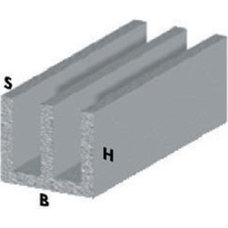 PROFILO ARGENTO H.200 CANALINO UU 20X10X1-. Prezzo per 1 pezzo.