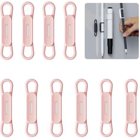 10 magnetische Silikon-Clips für Gelstifte oder Trockenwischstifte, rosa