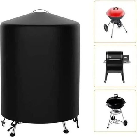Housse ronde pour barbecue, imperméable, coupe-vent et anti-poussière, 71 x 56 cm, pour barbecue d'extérieur (1/4)