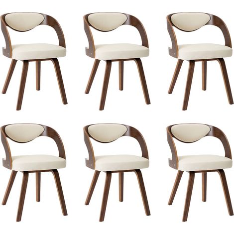 Maison Exclusive - Sedie da Pranzo 6 pz Crema in Legno Piegato e Similpelle