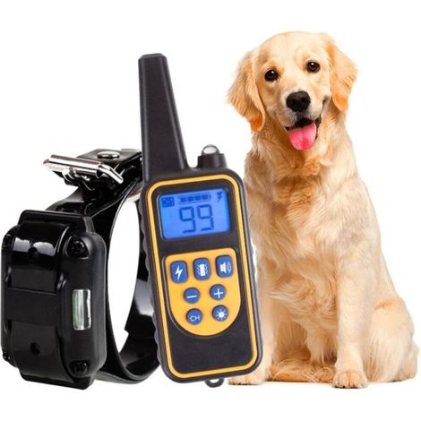 Collier de Dressage pour Chiens Rechargeable, Portée de 800m, avec Mode Vibration, Son, Choc Statique et Lumière, IPX67 Résistant à L’Eau, Adapté Aux Chiens de Petites et Moyennes Tailles,(1 collier p