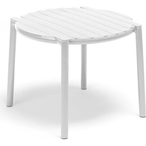 Tavolino basso "Doga" in polipropilene fiber-glass per giardino, bar e ristorante "Made in Italy" -Bianco (1/5)