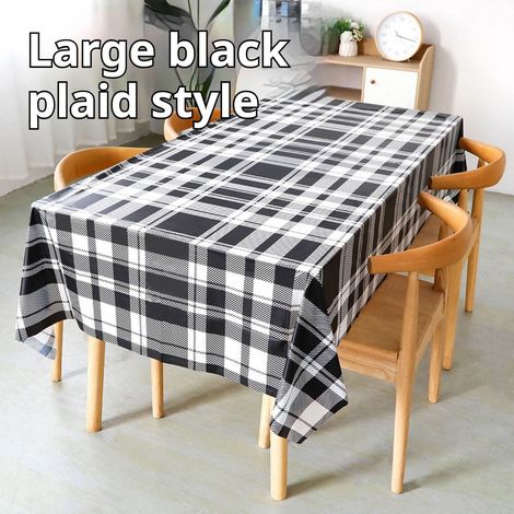 Tablecloth Jetable - Imprimé Tartan - Plastique Épais et Imperméable - 54 x 108 Pouces - Pour Extérieur Fête Noël Pique-Nique - Lot de 5 (1/5)