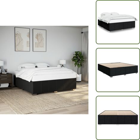 Letto con doghe - vidaXL Giroletto senza Materasso Nero 180x200 cm in Tessuto - Letto con piedi in legno