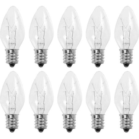 Ampoules de rechange E12 à lumière chaude pour usage domestique, lot de 10 ampoules électriques C7-AquaForge (1/5)