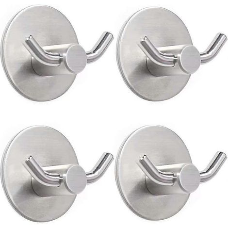 Crochets porte-serviettes auto-adhésifs, crochet pour peignoir en acier inoxydable 304, porte-serviettes pour salle de bain ou cuisine, crochet pour manteau (1/5)
