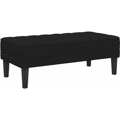 banc Noir 113 x 57 x 39 cm Velours CFW984453 (1/5)