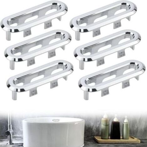 Pair Lot de 6 Anneaux de Débordement d’Évier pour Trou Rectangle, Bouchons de Trop-Plein et Garnitures, Pratiques pour Éviter les Débordements et S'Adapter à Différents Lavabos (1/5)